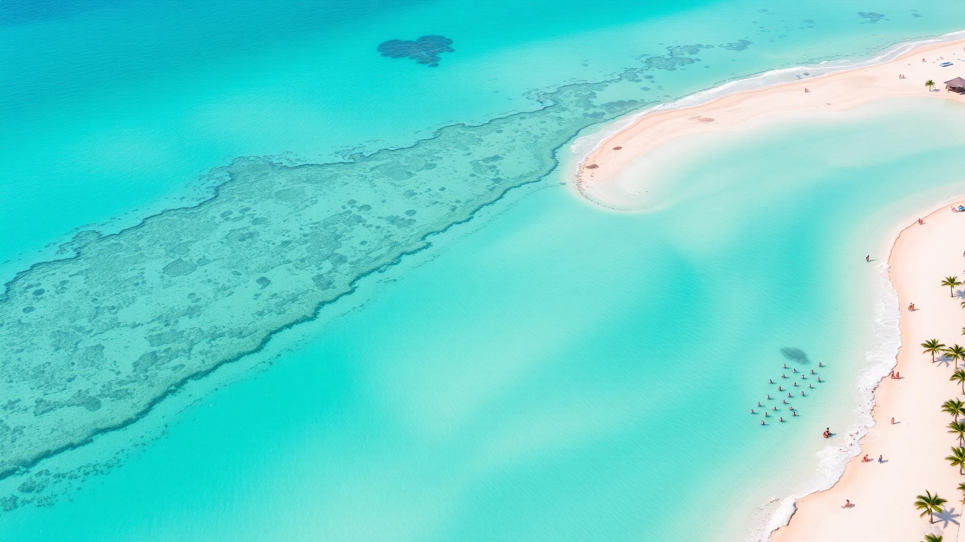 Praia paradisíaca em Cancún com águas turquesa
